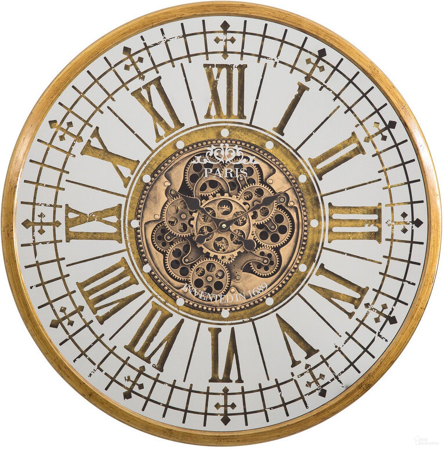 The appearance of Wall Clock In Gold designed by Yosemite Home Decor in the modern / contemporary interior design. This gold piece of furniture  was selected by 1StopBedrooms from  to add a touch of cosiness and style into your home. Sku: 5140032. Material: Metal.