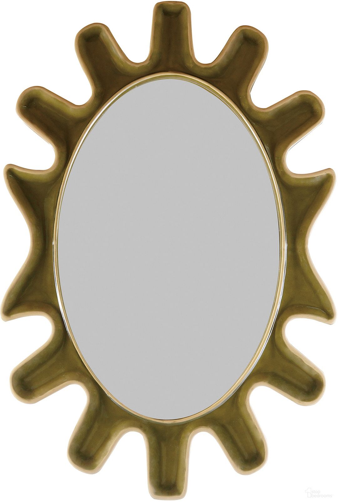 Wall Mirror with Reclaimed Wood Frame and Glass In Beige and Brown