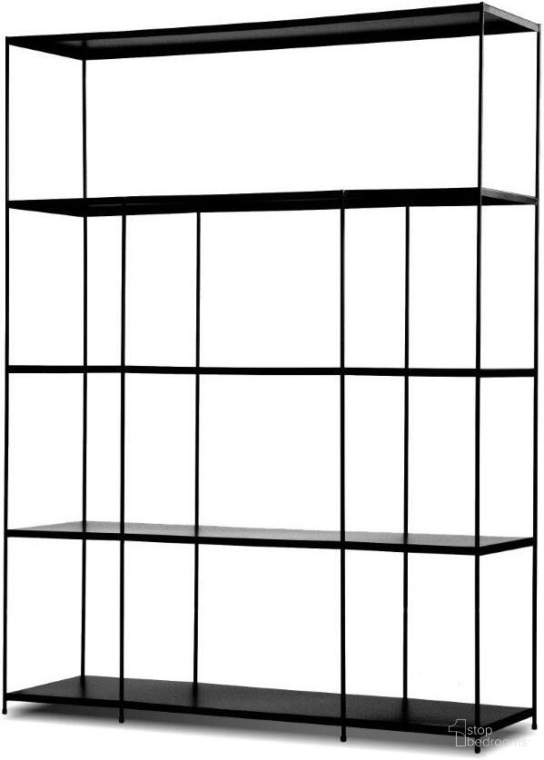 The appearance of Wall Unit Etta Wide-Metal Shelves/Industrial Black Frame designed by Mobital in the modern / contemporary interior design. This black piece of furniture was selected by 1StopBedrooms from Etta Collection to add a touch of cosiness and style into your home. Sku: WWU-ETTA-BLAC-WIDE. Material: Iron.