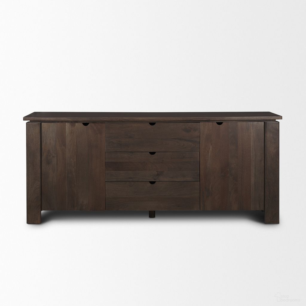 The appearance of Wallen 2 Door Solid Wood with 3 Drawers Sideboard In Brown designed by Mercana in the modern / contemporary interior design. This brown piece of furniture was selected by 1StopBedrooms from Wallen Collection to add a touch of cosiness and style into your home. Sku: 71010. Material: Solid Wood.