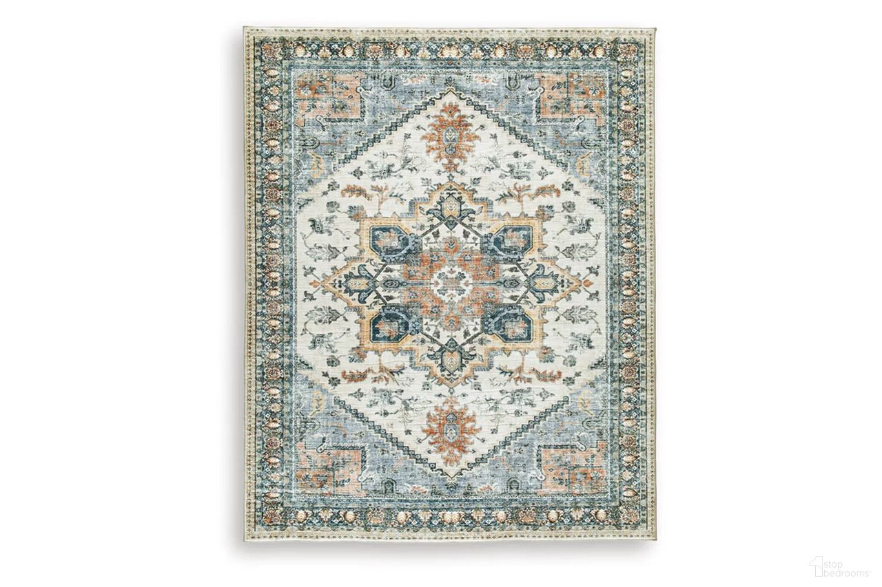 The appearance of Wallney 7'6" x 9'6" Area Rug In Multi designed by Signature Design by Ashley in the traditional interior design. This multi piece of furniture  was selected by 1StopBedrooms from Wallney Collection to add a touch of cosiness and style into your home. Sku: R407491. Material: Polyester.