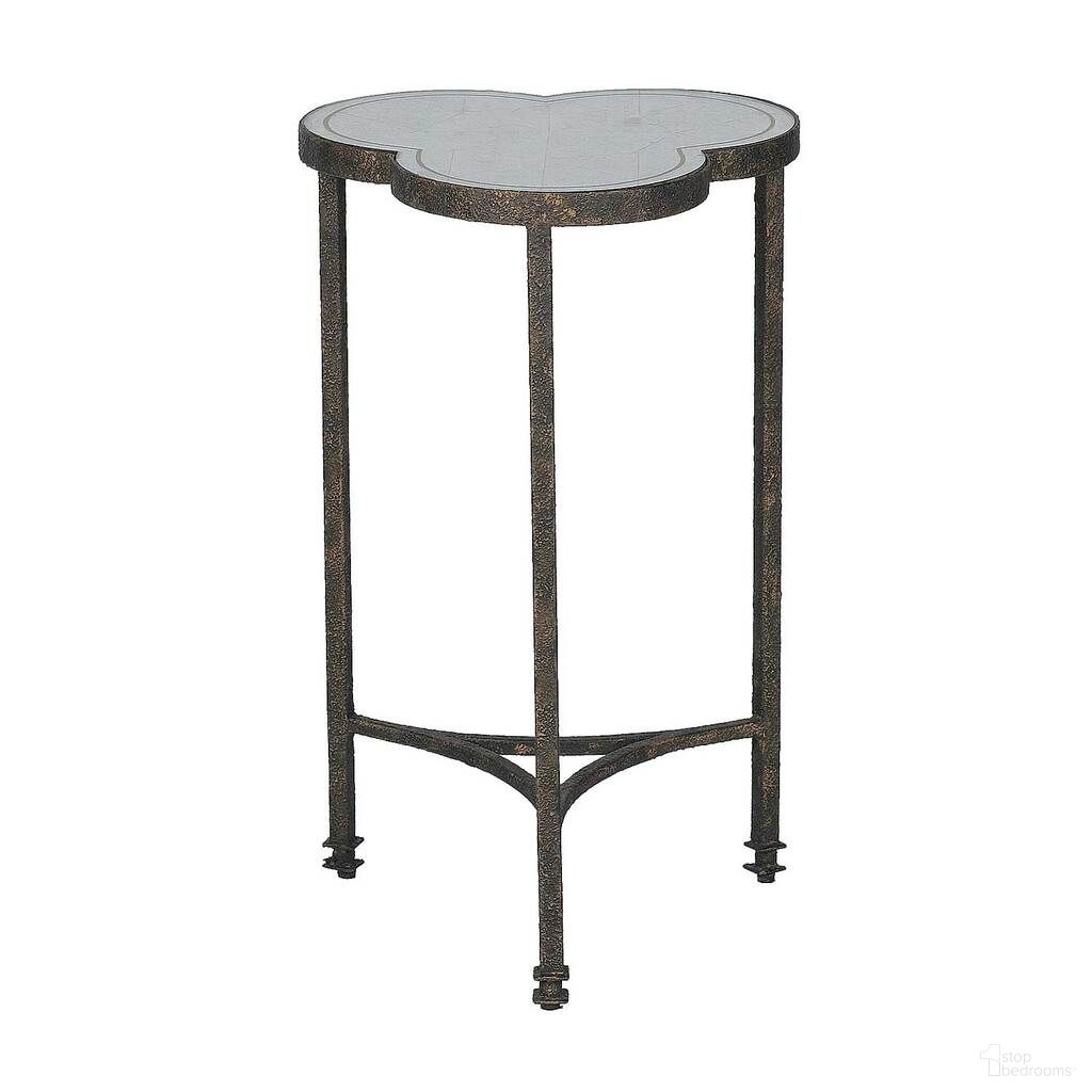 The appearance of Walter Side Table In Heavy Textured Black and Antique Eglomise Mirror designed by Gabby in the transitional interior design. This heavy textured black/antique eglomise mirror piece of furniture  was selected by 1StopBedrooms from Walter Collection to add a touch of cosiness and style into your home. Sku: SCH-250285. Material: Iron.