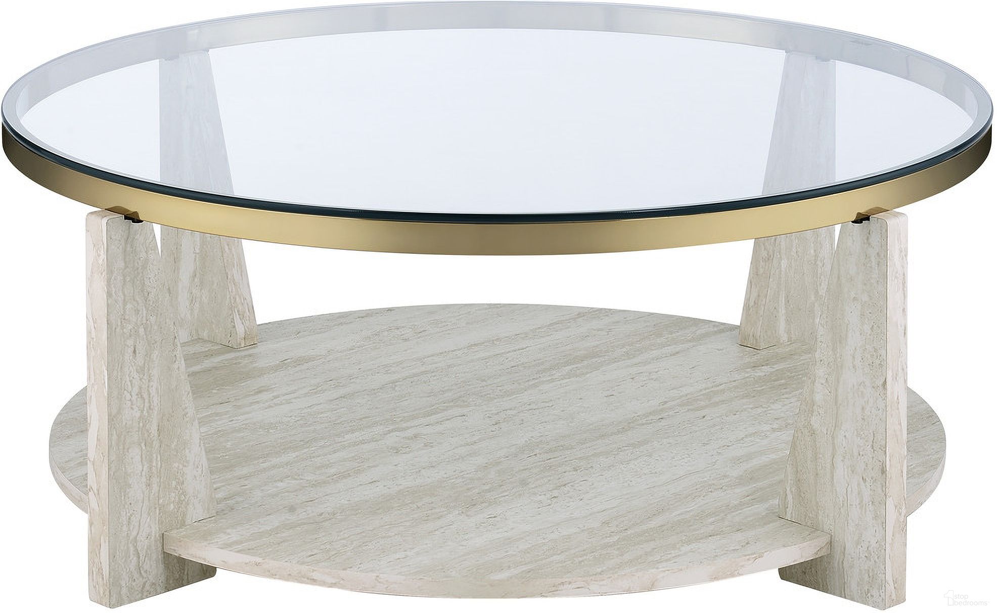 Wanda 42 Inch Round Glass Top Coffee Table with Casters In Grey