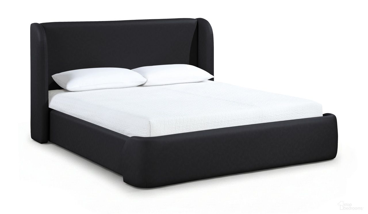 The appearance of Warby Vegan Leather Upholstered Full Bed In Black designed by Meridian in the modern / contemporary interior design. This black piece of furniture was selected by 1StopBedrooms from Warby Collection to add a touch of cosiness and style into your home. Sku: WarbyBlack-F Box 1/2 (Headboard);WarbyBlack-F Box 2/2 (Footboard / Rails / Slats / Wings / Hardware). Bed Type: Platform Bed. Bed Size: Full. Material: Foam.