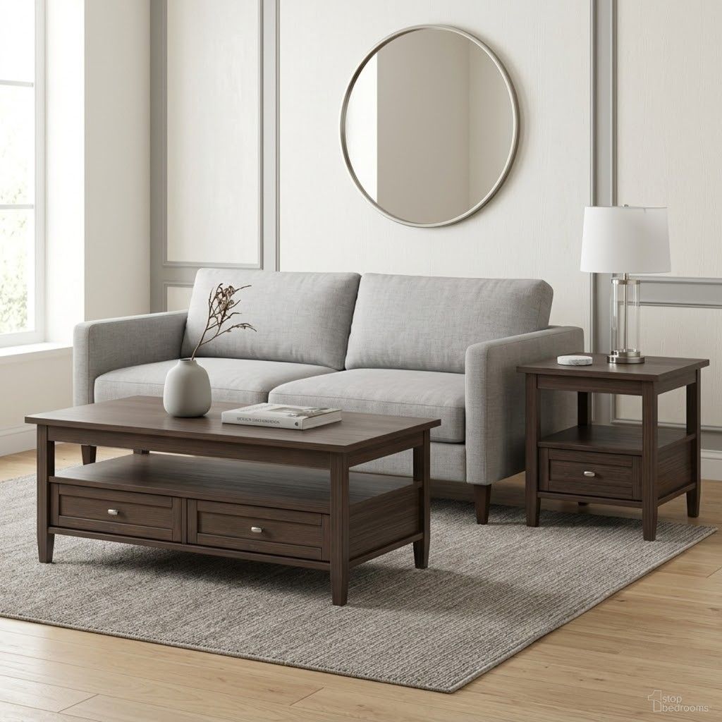 Warm Shaker Occasional Table Set In Farmhouse Brown