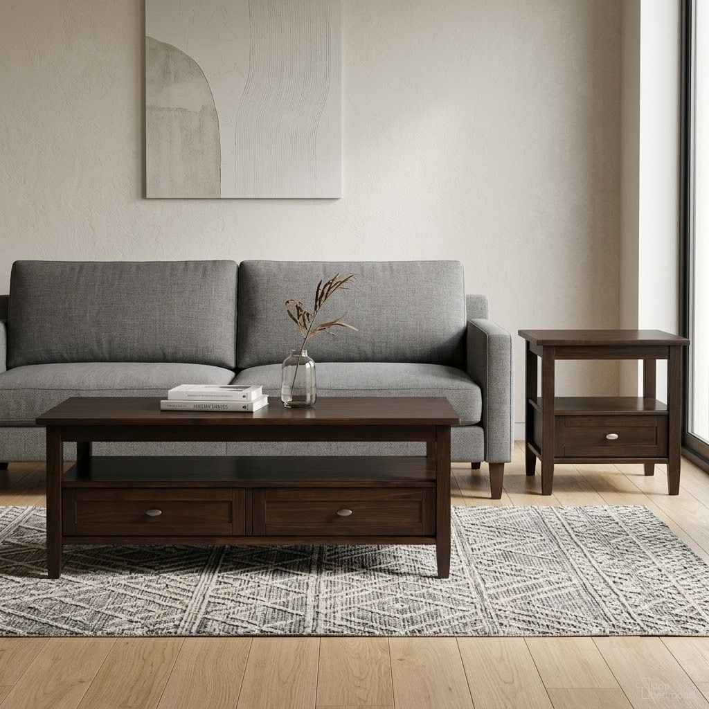 Warm Shaker Occasional Table Set In Tobacco Brown