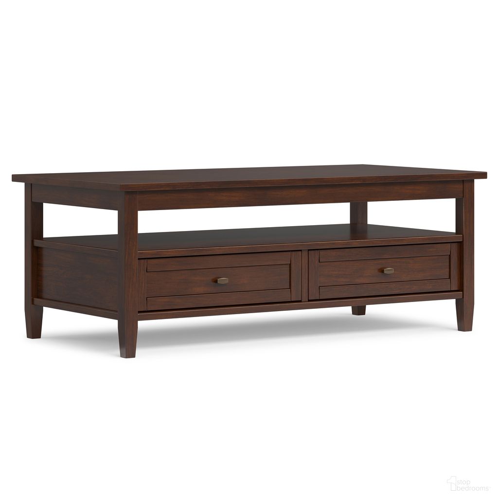 Warm Shaker Solid Wood Coffee Table In Russet Brown