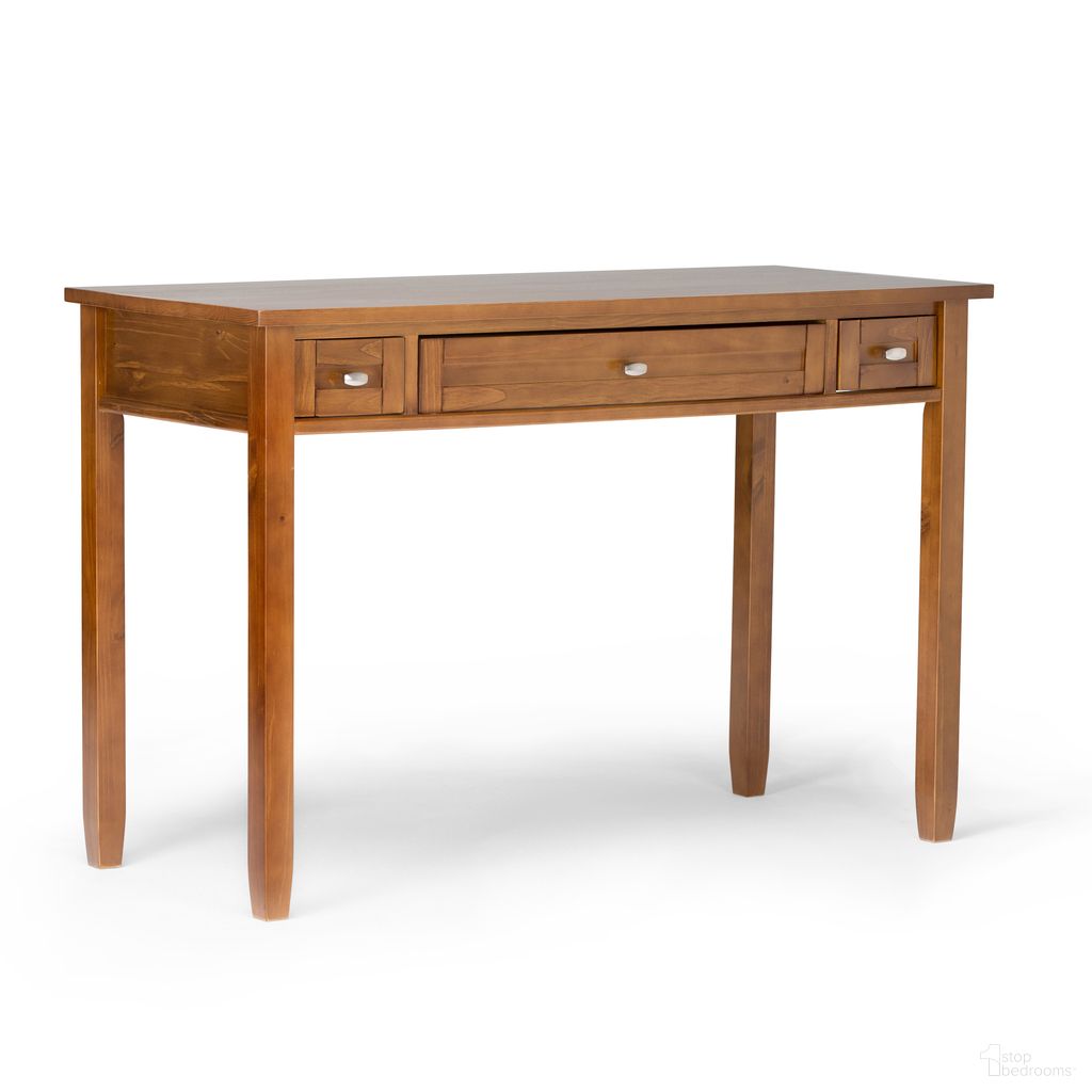 Warm Shaker Solid Wood Desk In Light Golden Brown