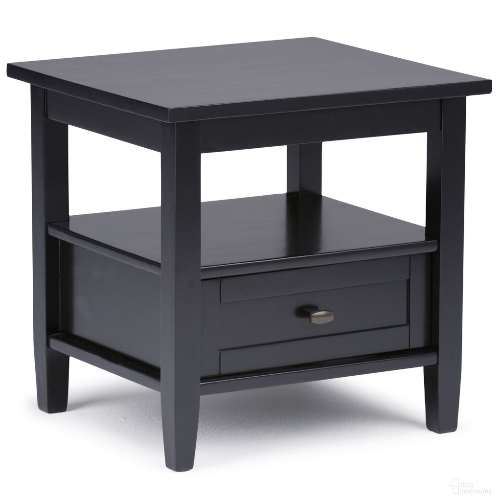 Warm Shaker Solid Wood End Table In Black
