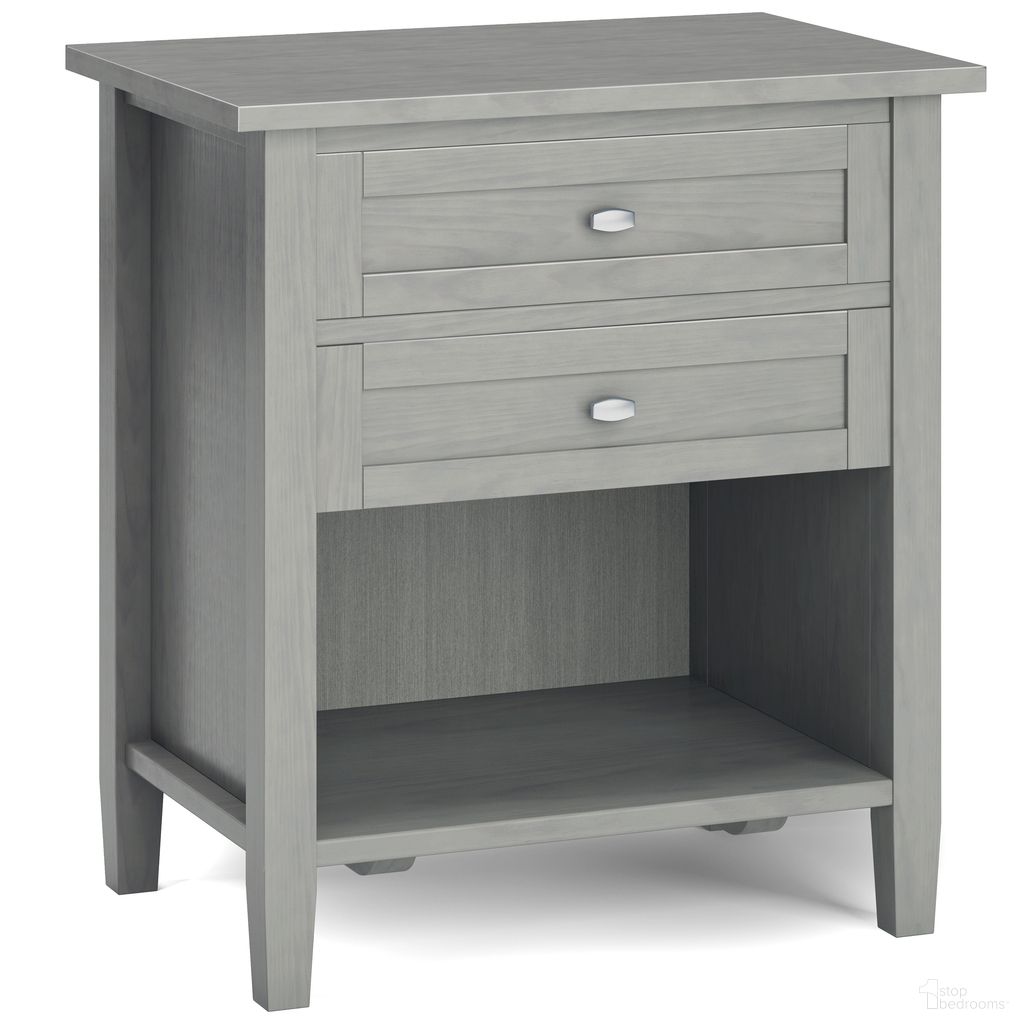 Warm Shaker Solid Wood Nightstand In Fog Grey