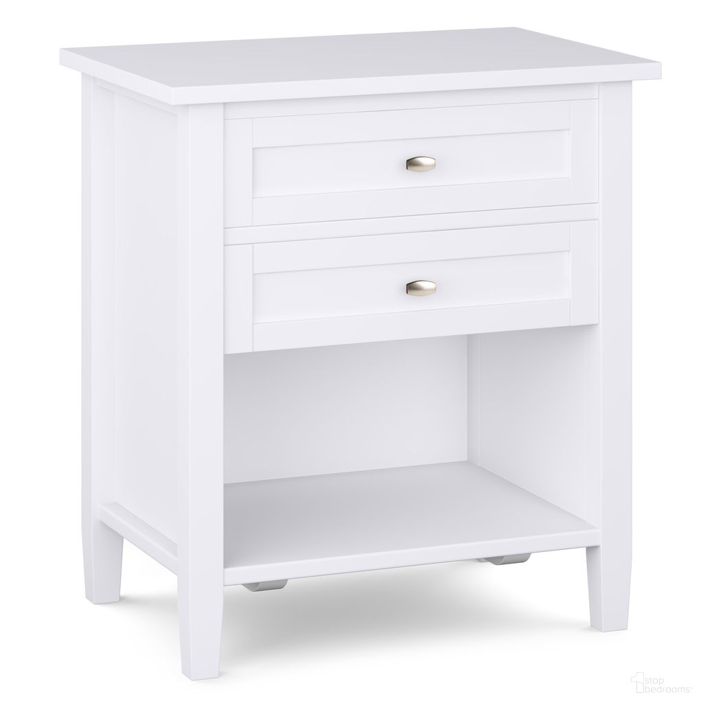 Warm Shaker Solid Wood Nightstand In White