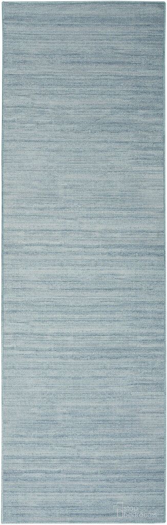 The appearance of Washable Essentials 2'2" x 10' Indoor Rug In Aqua designed by Nourison in the modern / contemporary interior design. This aqua piece of furniture was selected by 1StopBedrooms from Essentials Collection to add a touch of cosiness and style into your home. Sku: 99446949875. Material: Polyester.
