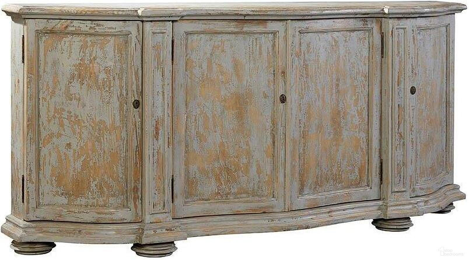 The appearance of Washed Blue Briquette Sideboard designed by Furniture Classics in the country / farmhouse interior design. This gray piece of furniture was selected by 1StopBedrooms from to add a touch of cosiness and style into your home. Sku: 20-130WB. Material: Pine.