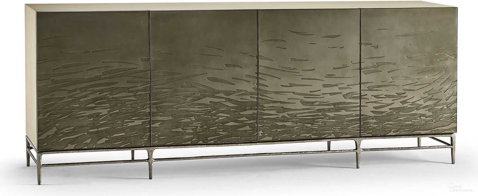 The appearance of Water Diel Credenza In Brown designed by Jonathan Charles in the transitional interior design. This brown piece of furniture  was selected by 1StopBedrooms from Water Collection to add a touch of cosiness and style into your home. Sku: 001-3-403-EAL. Material: Wood.