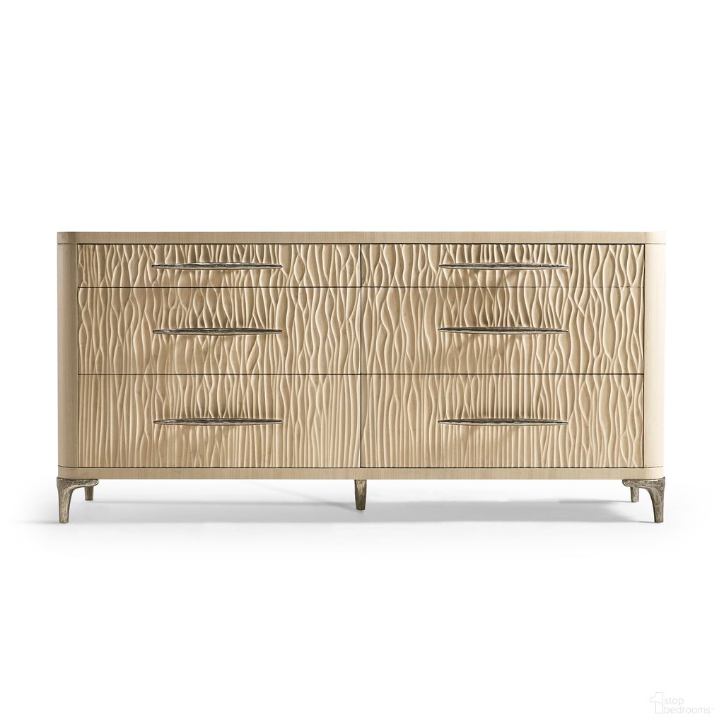 The appearance of Water Undercurrent Dresser In Natural Dyed Koto designed by Jonathan Charles in the modern / contemporary interior design. This natural dyed koto piece of furniture was selected by 1StopBedrooms from Water Collection to add a touch of cosiness and style into your home. Sku: 001-1-710-NLS. Material: Veneer.