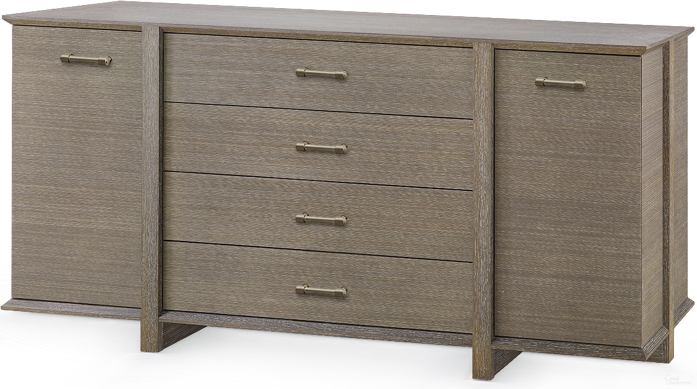The appearance of Watson 4-Drawer and 2-Door Cabinet In Light Mocha Shimmer Weave designed by Villa & House in the modern / contemporary interior design. This light mocha piece of furniture was selected by 1StopBedrooms from Watson Collection to add a touch of cosiness and style into your home. Sku: WAT-450-6254-954-894. Material: Lacquer.