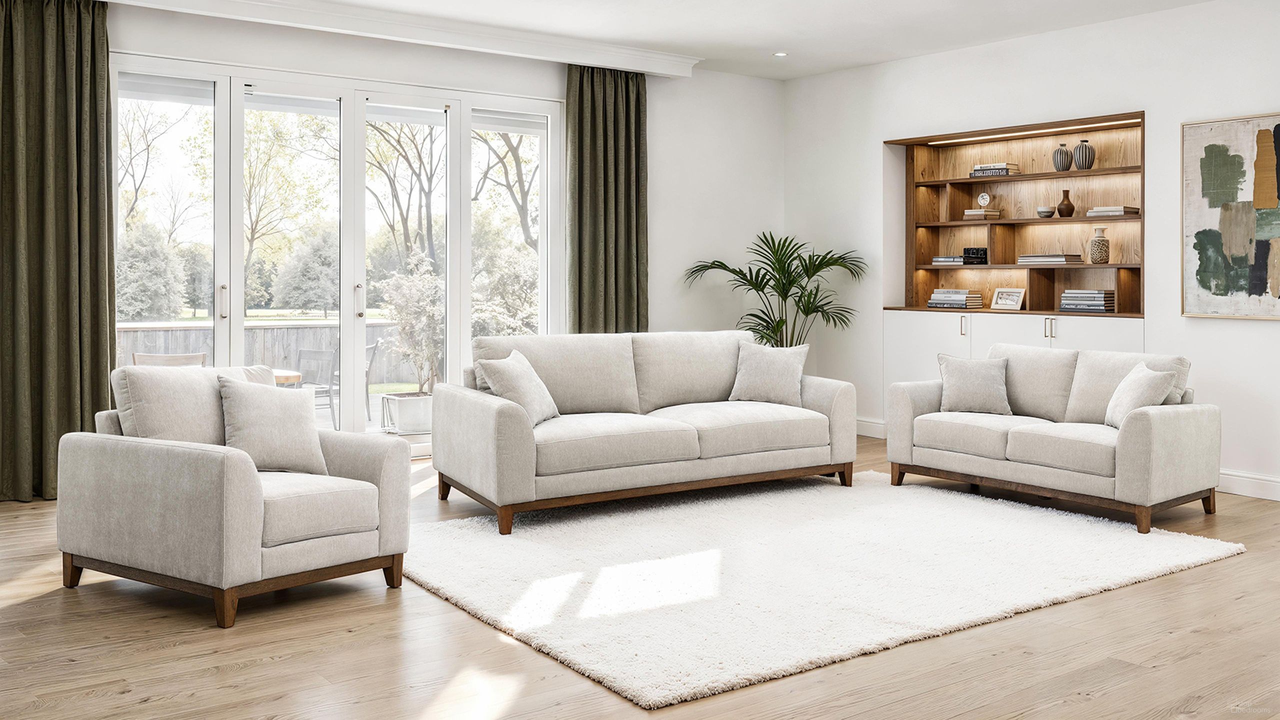 The appearance of Watton Living Room Set In Light Gray designed by Furniture of America in the modern / contemporary interior design. This light gray piece of furniture  was selected by 1StopBedrooms from Watton Collection to add a touch of cosiness and style into your home. Sku: FM64008TP-SF;FM64008TP-LV. Material: Chenille.