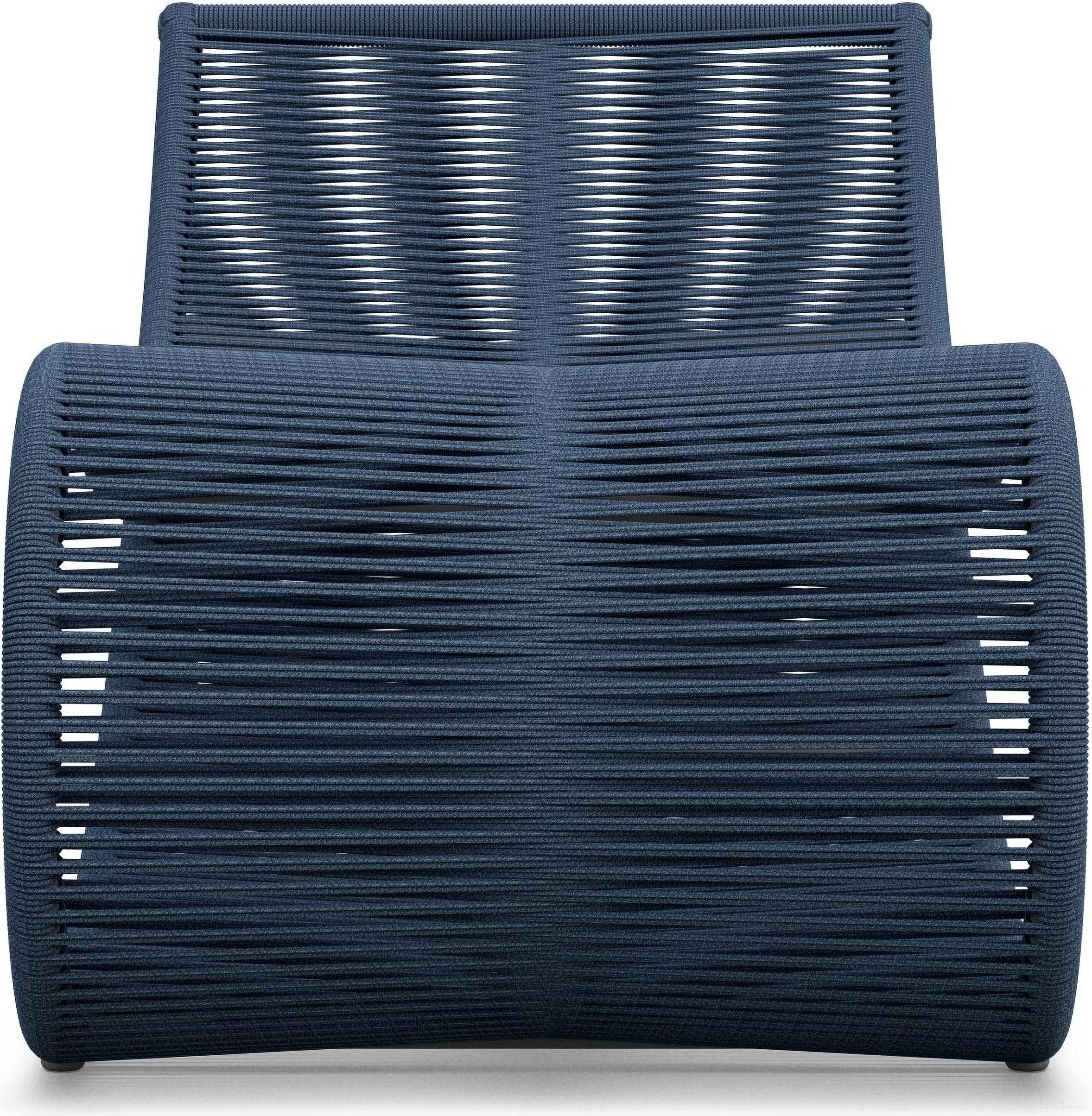 The appearance of Wave Chaise Lounge In Midnight Blue designed by Azzurro Living in the coastal interior design. This midnight blue piece of furniture was selected by 1StopBedrooms from Wave Collection to add a touch of cosiness and style into your home. Sku: WAV-TR21L1. Material: Aluminum.