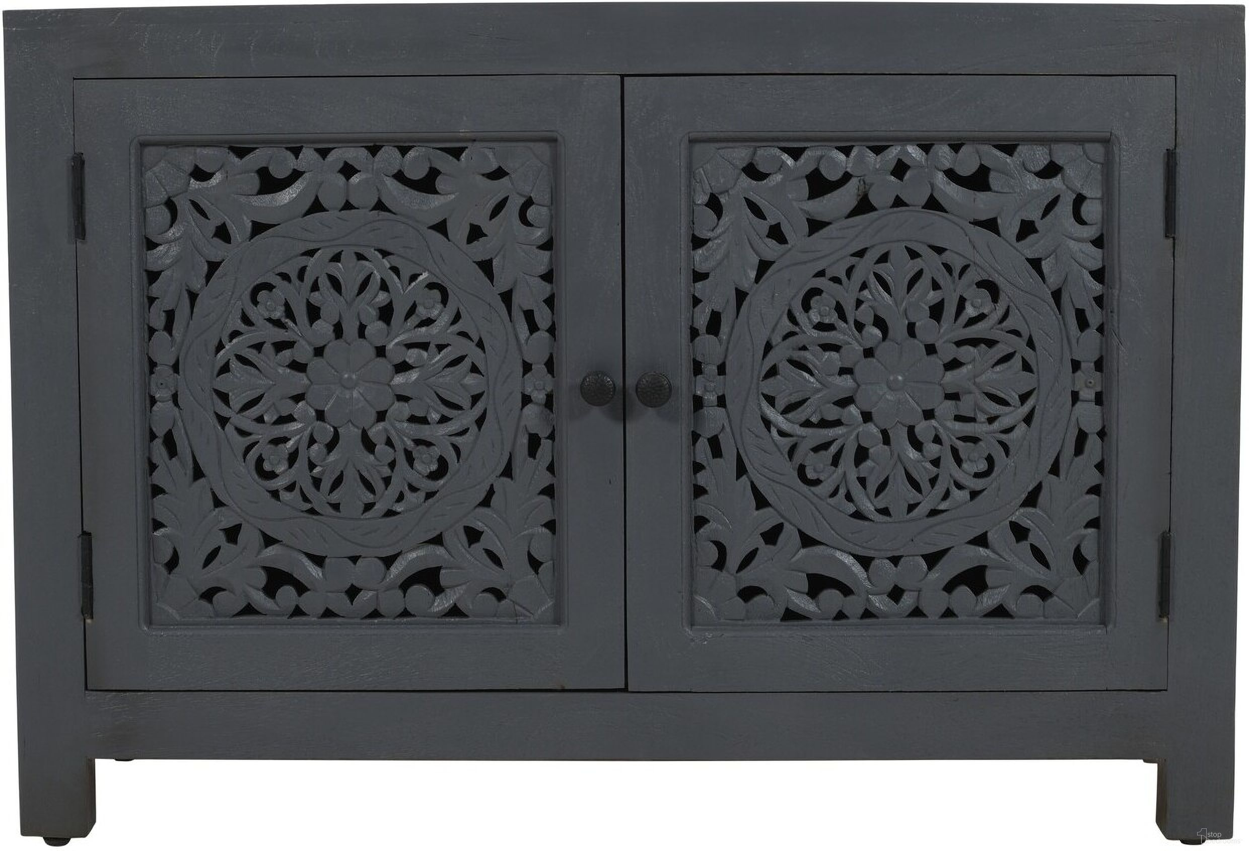 The appearance of Waverly 2 Door Solid Wood Accent Cabinet With Hand-Carved Doors In Gray designed by Moti in the coastal interior design. This gray piece of furniture was selected by 1StopBedrooms from Waverly Collection to add a touch of cosiness and style into your home. Sku: 43009030. Material: Wood.