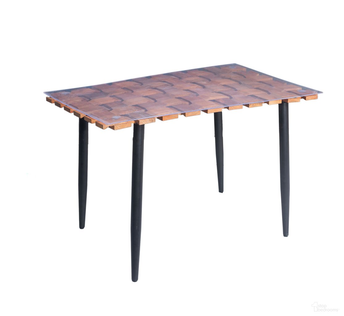 The appearance of Waverly Dining Table In Honey Gold and Black designed by Carolina Living in the modern / contemporary interior design. This honey gold and black piece of furniture  was selected by 1StopBedrooms from Waverly Collection to add a touch of cosiness and style into your home. Sku: DT-3048-WV-HGBL. Table Base Style: Legs. Table Top Shape: Rectangular. Size: 30" x 48". Material: Mango Wood.