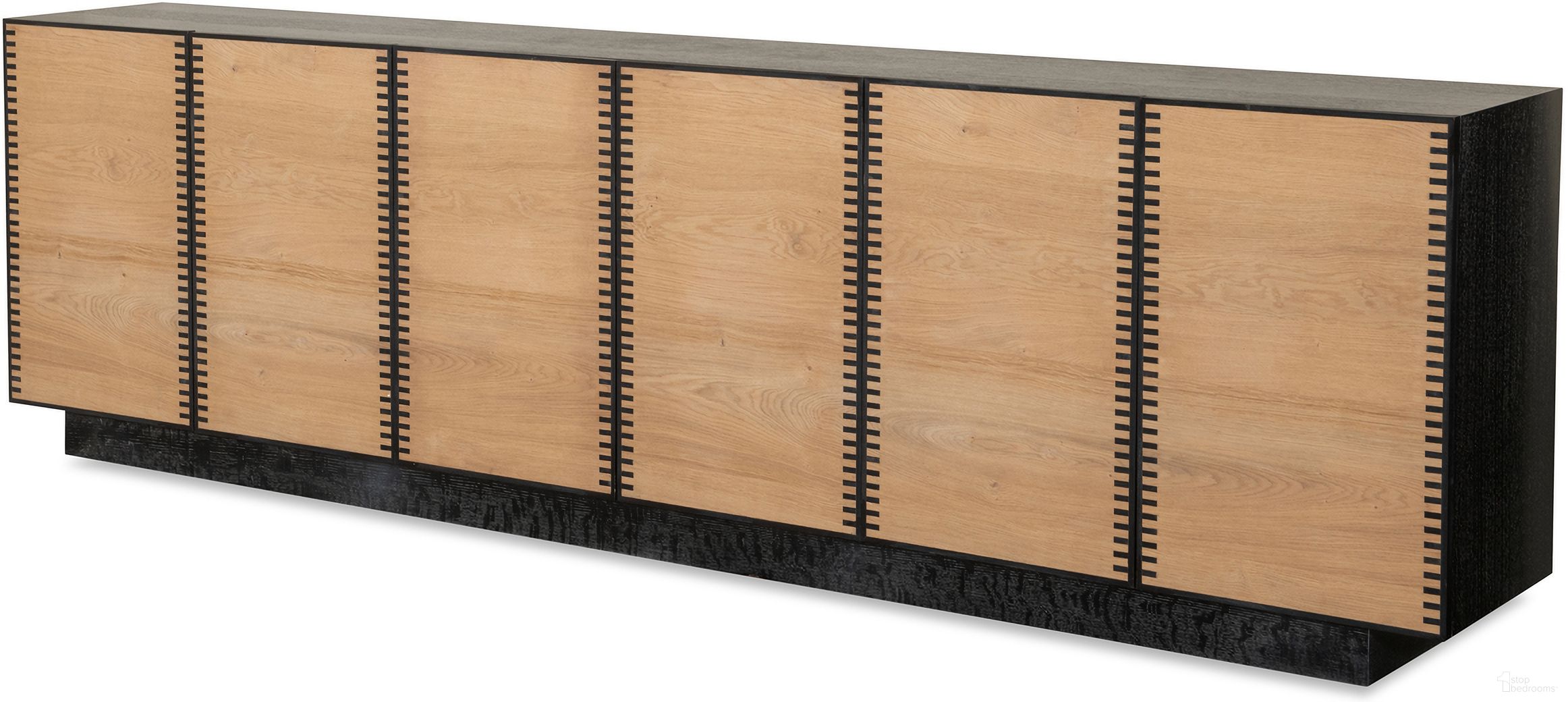 The appearance of Wayland Large Media Console In Black designed by Century Furniture in the interior design. This black piece of furniture was selected by 1StopBedrooms from Grand Tour Furniture Collection to add a touch of cosiness and style into your home. Sku: SF6186-1. Material: Solid Oak.