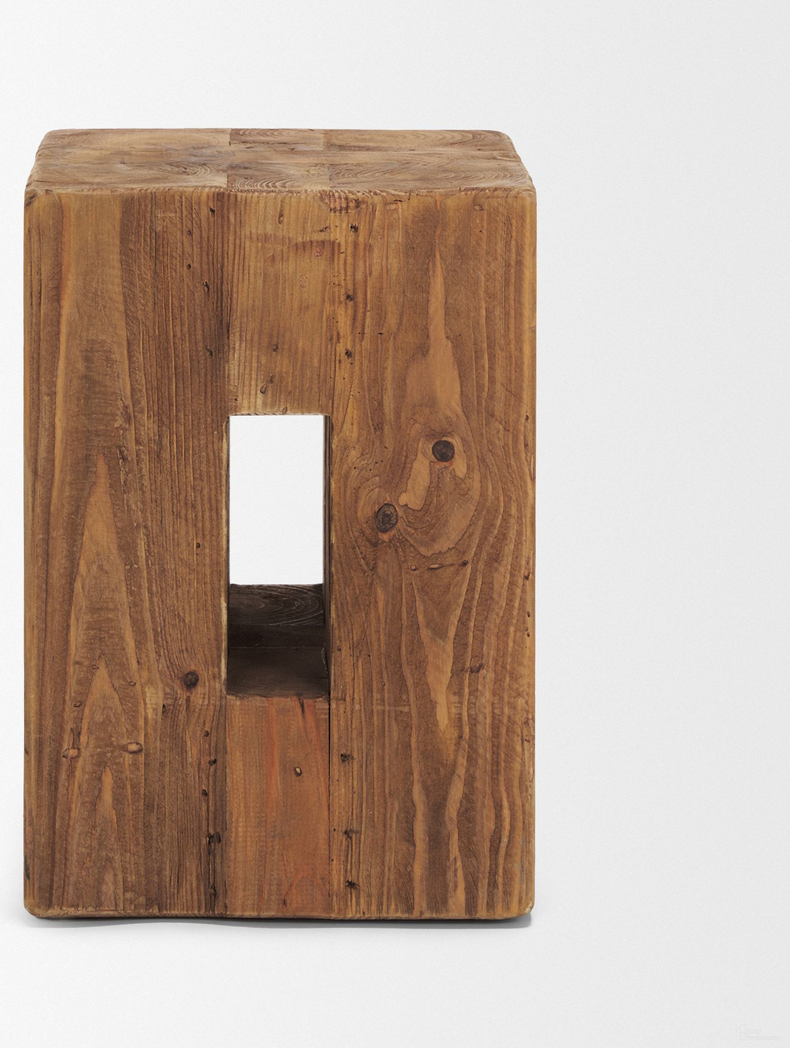 The appearance of Waylen Natural Wood Block Accent Stool In Brown designed by Mercana in the modern / contemporary interior design. This brown piece of furniture  was selected by 1StopBedrooms from Waylon Collection to add a touch of cosiness and style into your home. Sku: 71020. Material: Solid Wood.