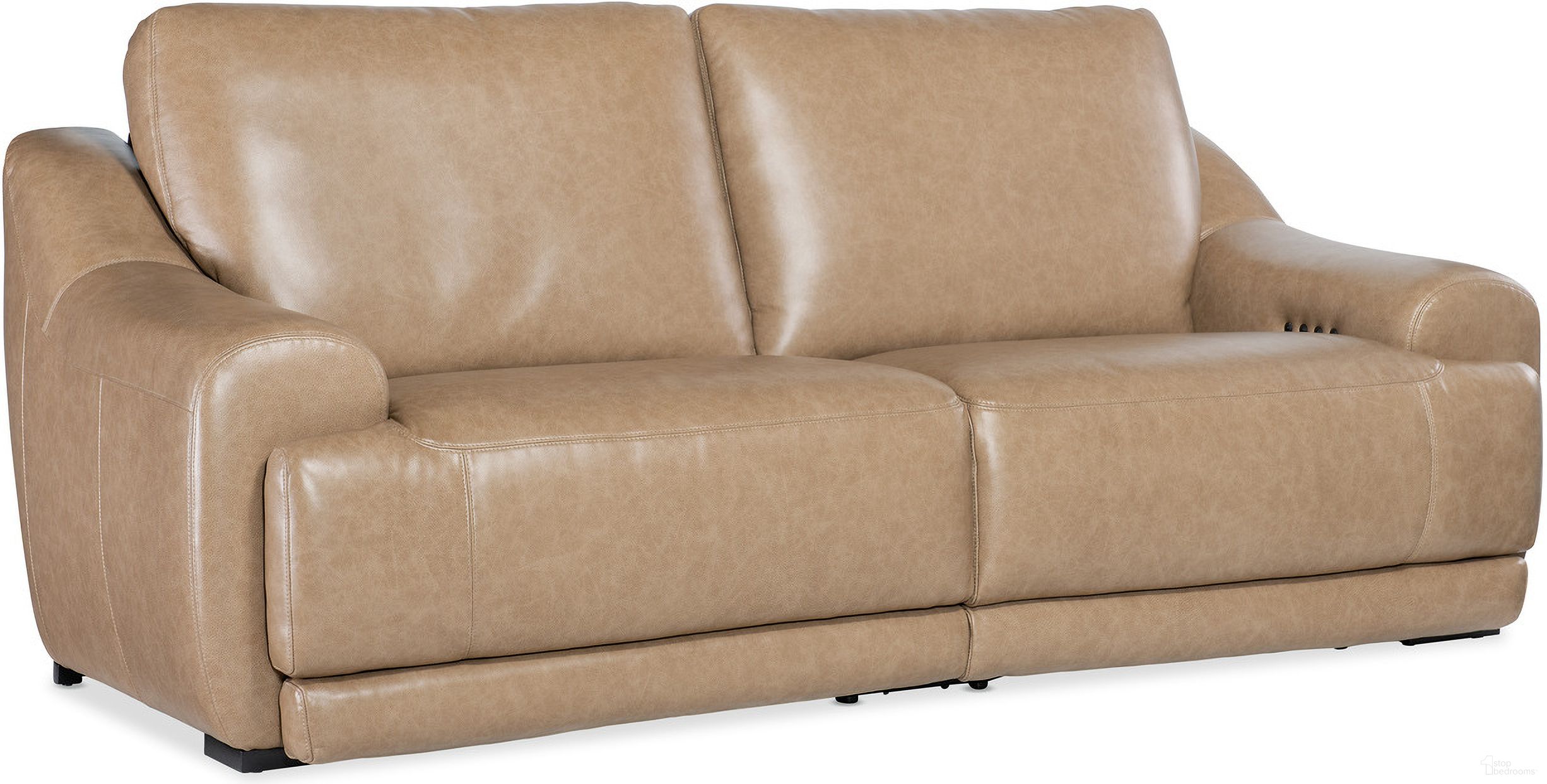 The appearance of Wayward Power Sofa with Power Headrest In Brown designed by Hooker in the transitional interior design. This brown piece of furniture  was selected by 1StopBedrooms from MS Collection to add a touch of cosiness and style into your home. Sku: SS650-PH3-070. Material: Leather.