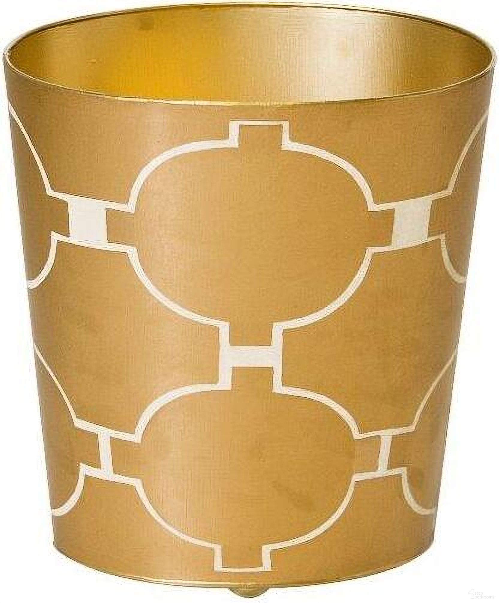 Wbacadia Gold And Cream Modern Wastebasket