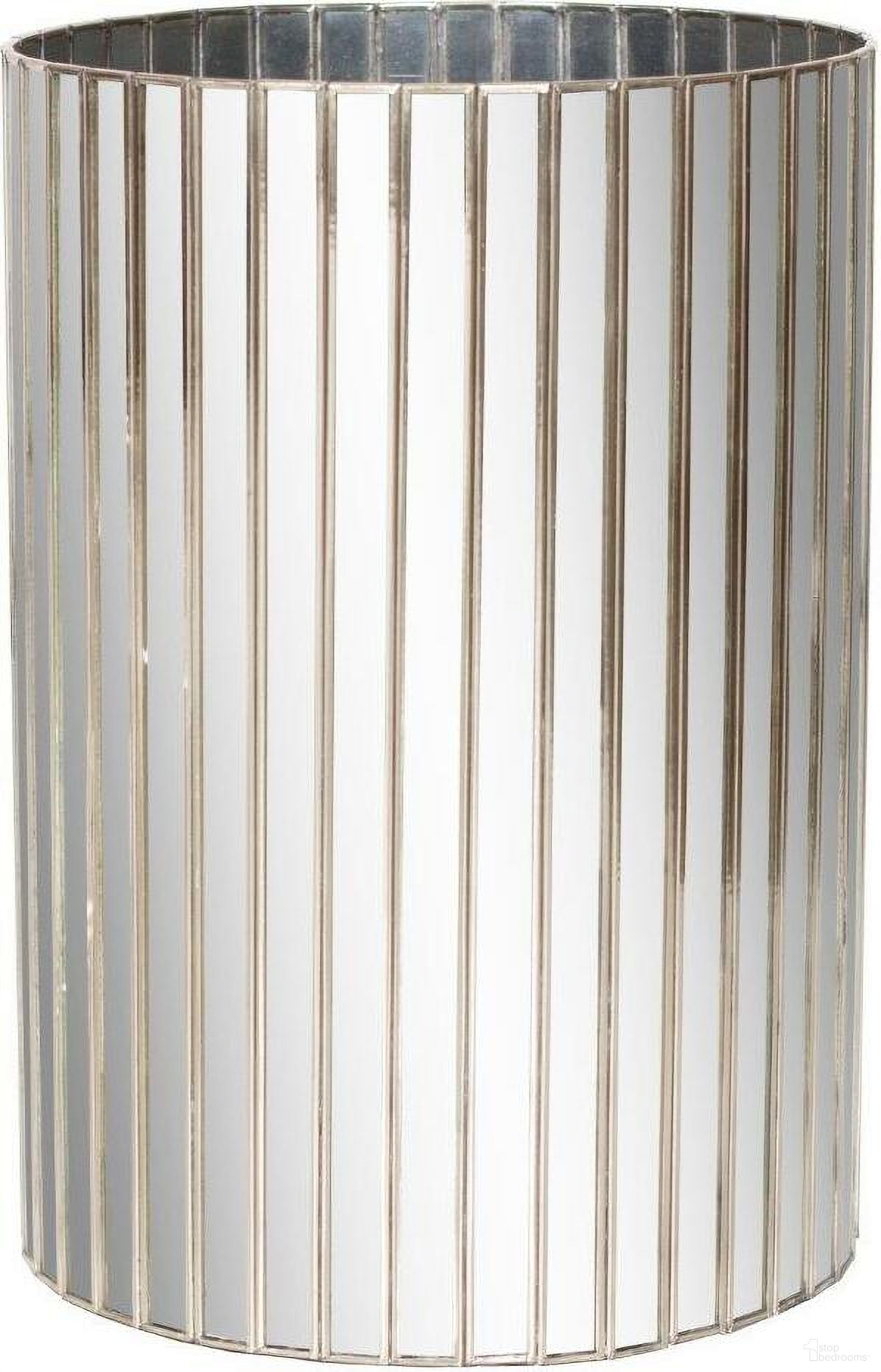 The appearance of Wbfac Antique Facet Mirror Round Tall Wastebasket designed by Worlds Away in the modern / contemporary interior design. This chrome piece of furniture was selected by 1StopBedrooms from to add a touch of cosiness and style into your home. Sku: WBFAC. Material: Metal.