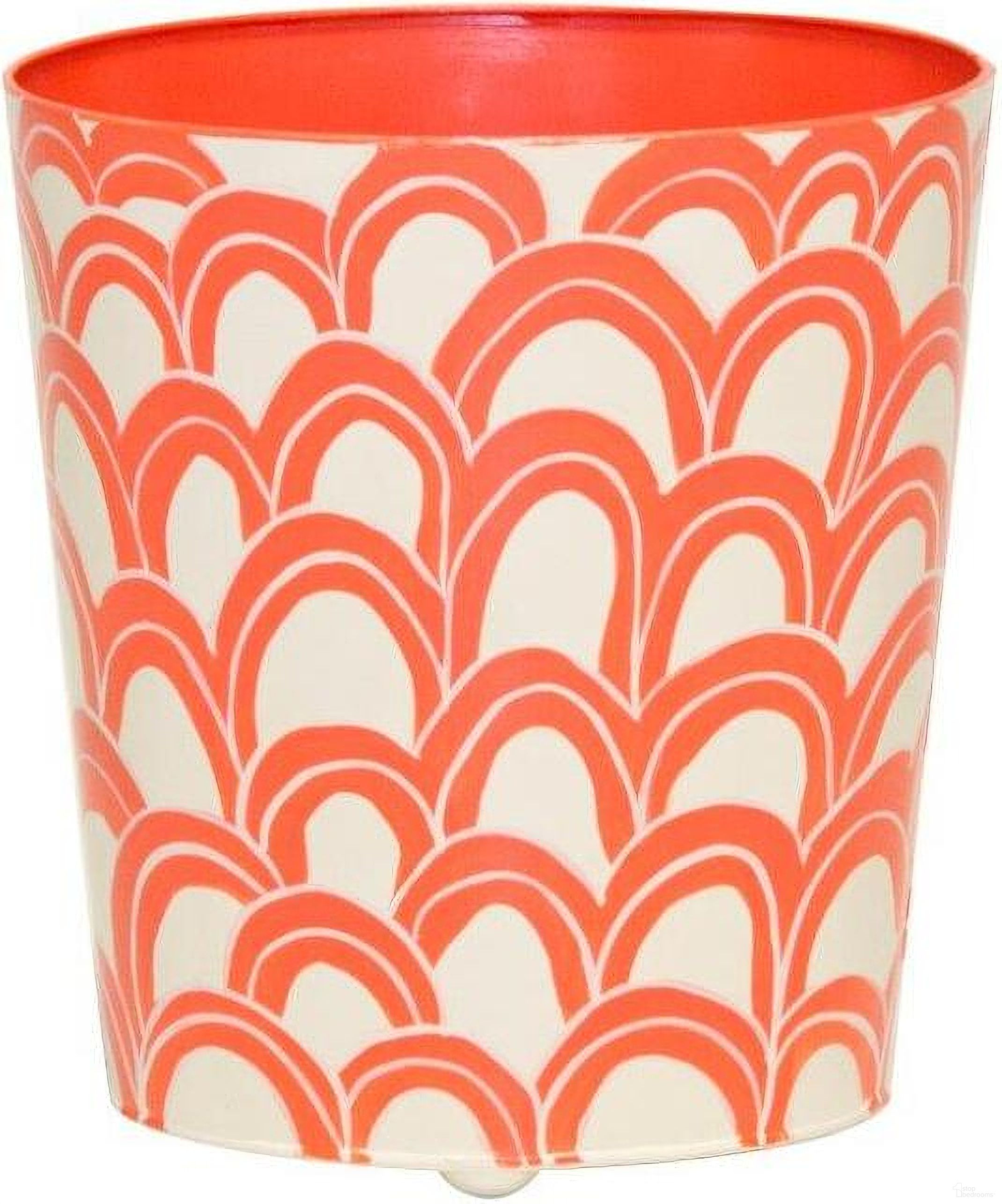 Wbgastonor Orange And Cream Oval Wastebasket