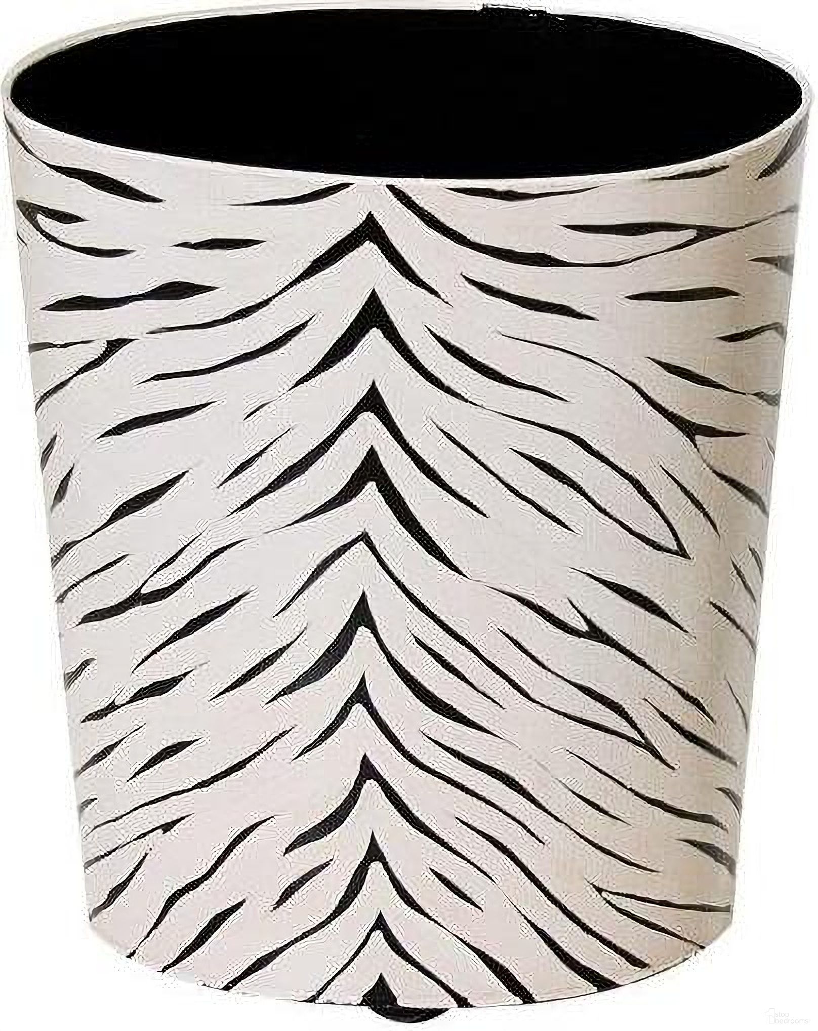 Wbhide Black And Cream Animal Print Wastebasket