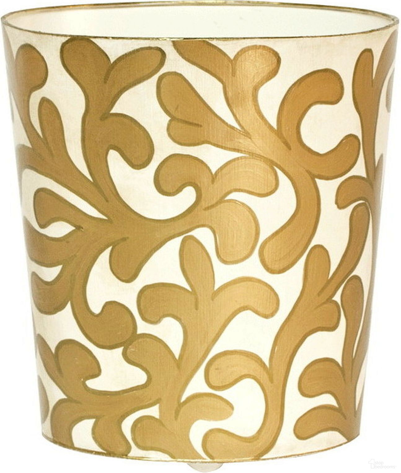 The appearance of Wbjaneg Gold And Cream Oval Wastebasket designed by Worlds Away in the modern / contemporary interior design. This white and gold piece of furniture was selected by 1StopBedrooms from to add a touch of cosiness and style into your home. Sku: WBJANEG. Material: Metal.