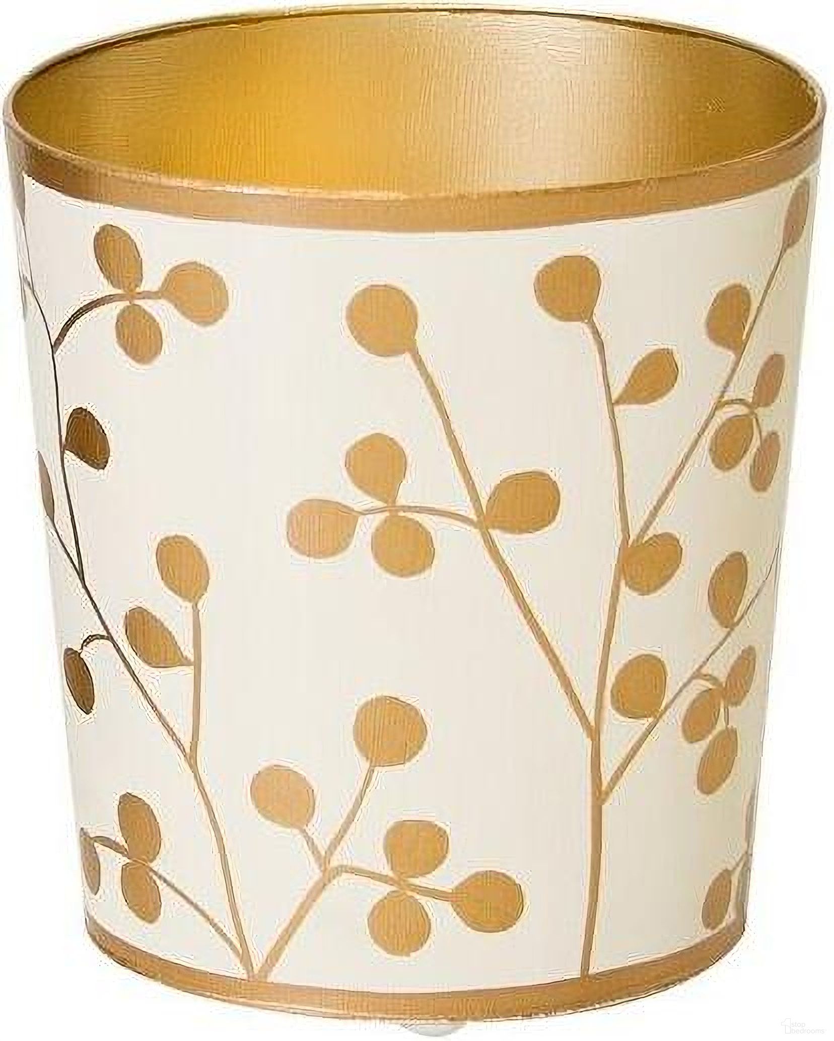 Wbpods Gold And Cream Wastebasket