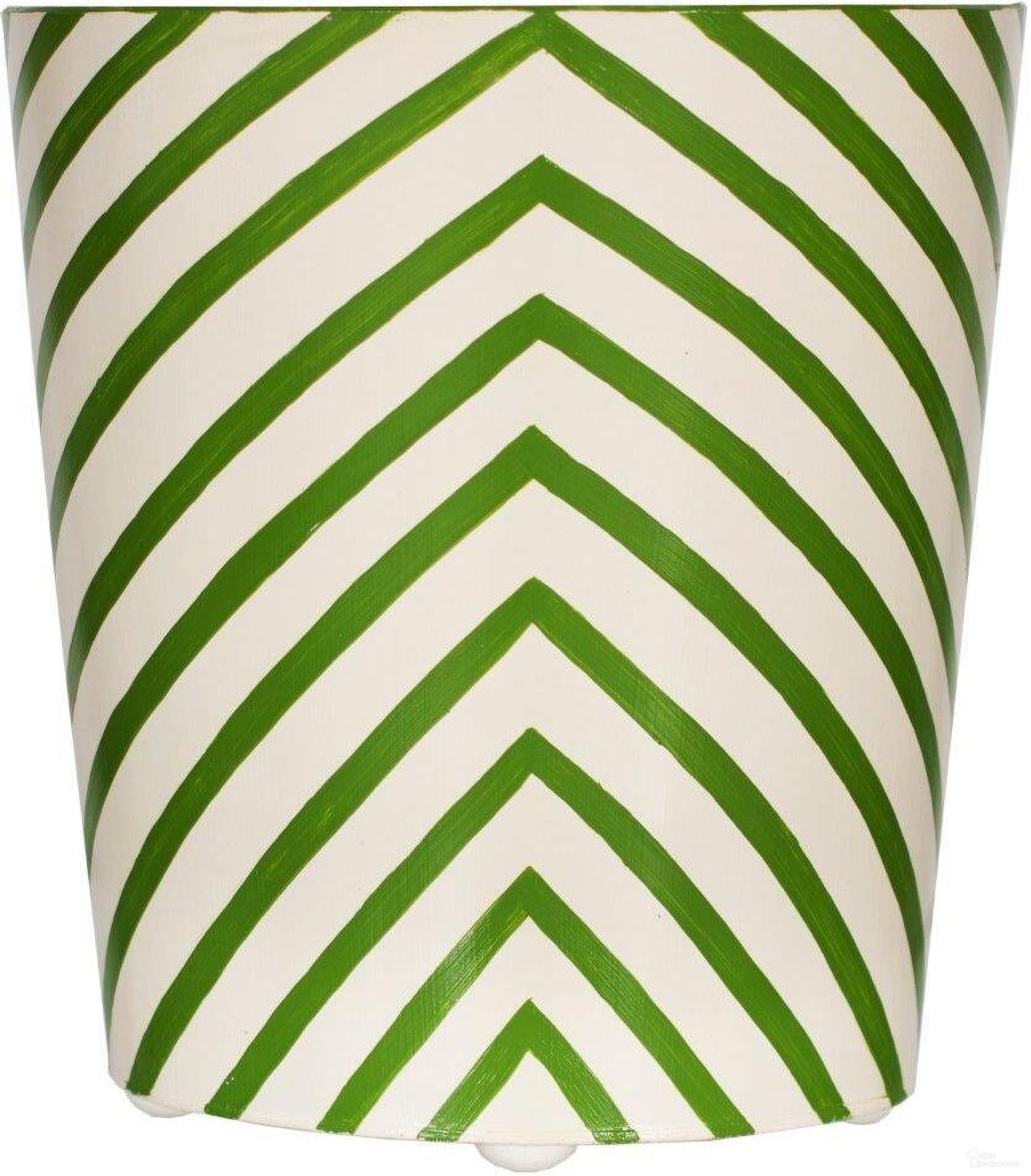 Wbzeg Zebra Green And Cream Oval Wastebasket