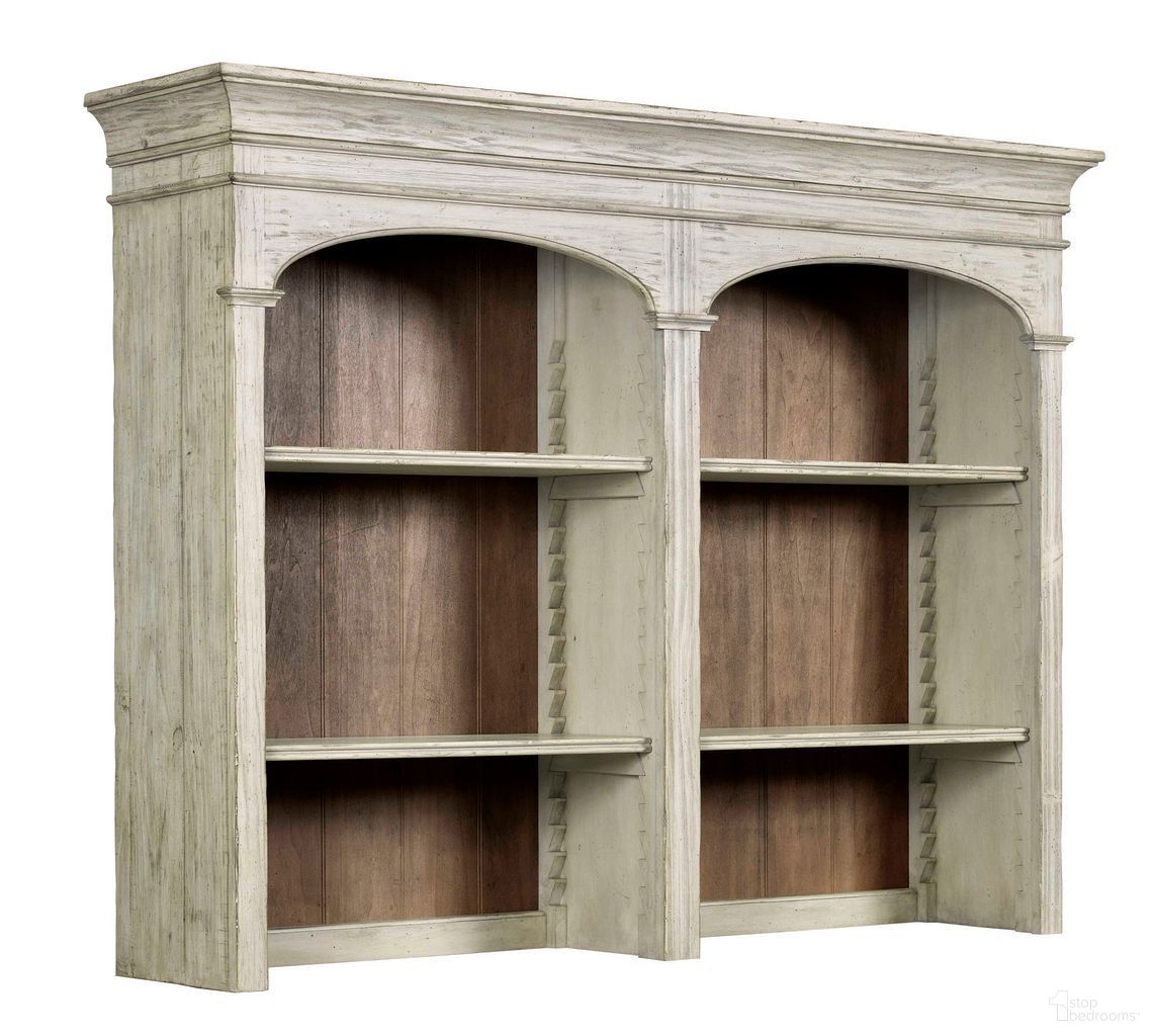 The appearance of Hastings Open Hutch In Cornsilk designed by Kincaid in the transitional interior design. This cornsilk piece of furniture was selected by 1StopBedrooms from Weatherford Collection to add a touch of cosiness and style into your home. Sku: 75-079. Material: Solid Wood.