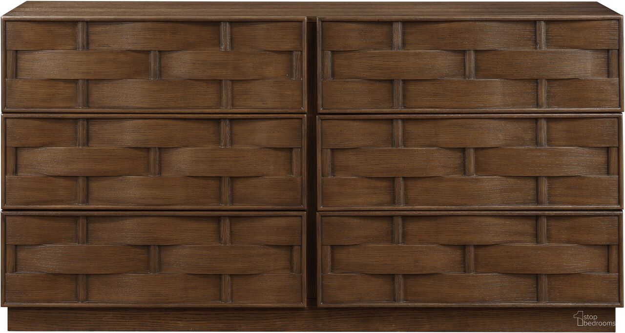 The appearance of Weave Dresser In Brown designed by Meridian in the modern / contemporary interior design. This brown piece of furniture was selected by 1StopBedrooms from Weave Collection to add a touch of cosiness and style into your home. Sku: 317Brown-D. Material: Oak Veneer.