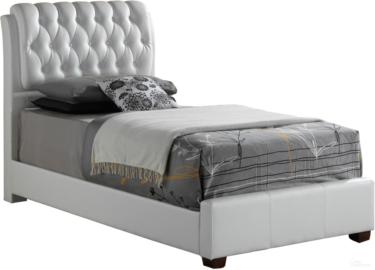 The appearance of Glory Furniture G1570 Twin Button-Tufted Bed in White designed by Glory in the traditional interior design. This white piece of furniture was selected by 1StopBedrooms from G1570 Collection to add a touch of cosiness and style into your home. Sku: G1570C-TB-UP-Twin Bed Headboard & Footboard & Rails. Bed Type: Panel Bed. Material: Upholstered. Bed Size: Twin.