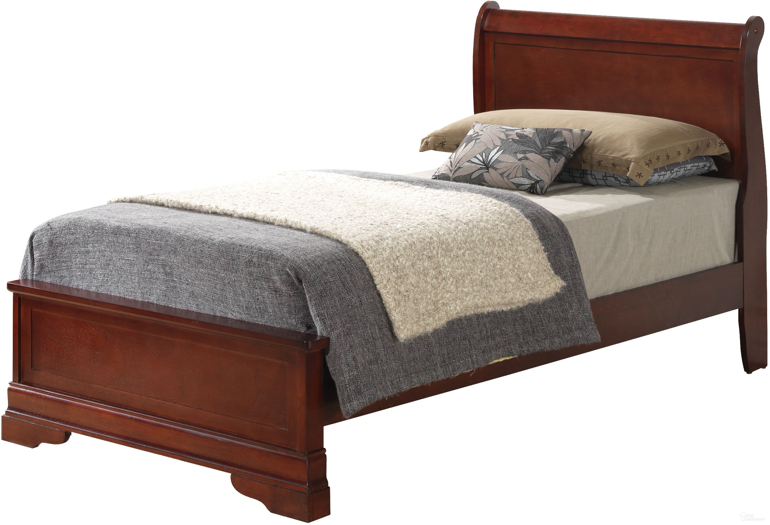 Glory Furniture G3100 Twin Low Profile Bed in Cherry