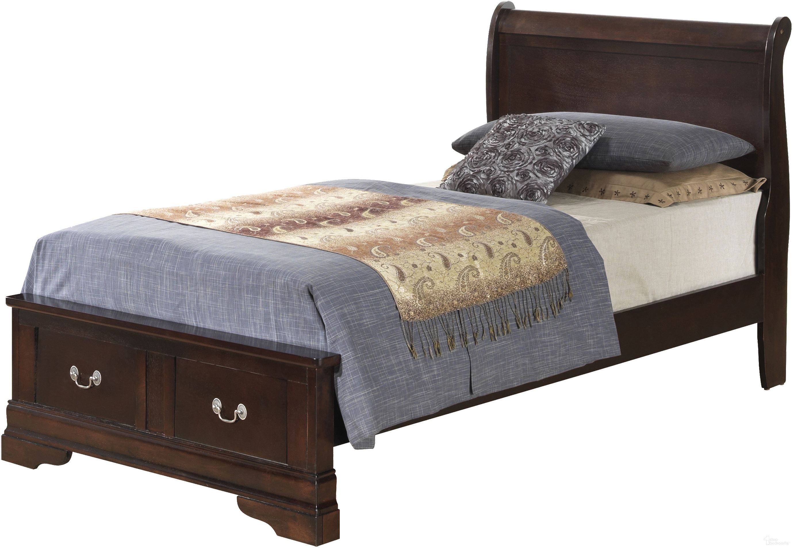 Glory Furniture G3125 Twin Low Profile Storage Bed in Cappuccino