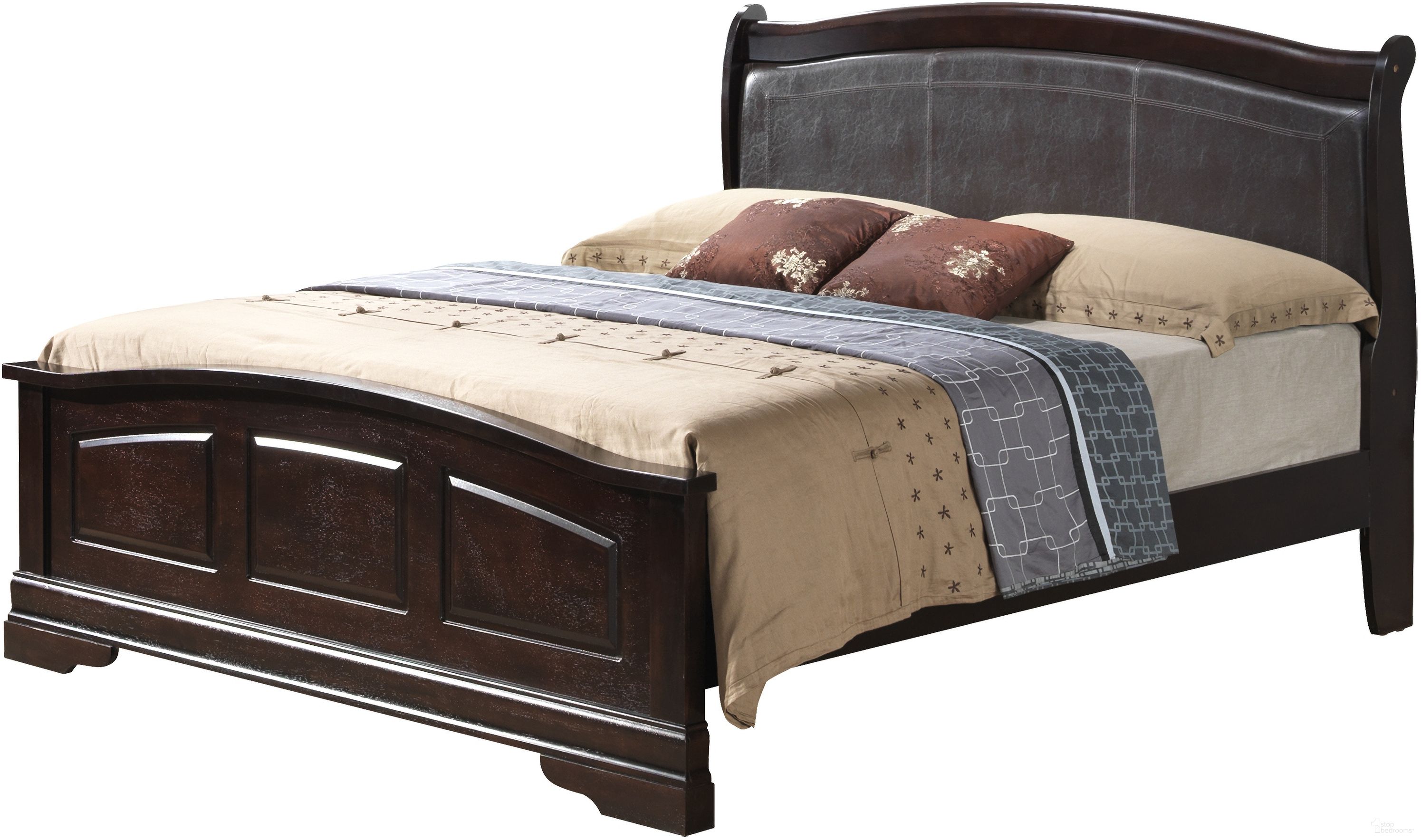 Glory Furniture G3125 Queen Low Profile with PU Bed in Cappuccino
