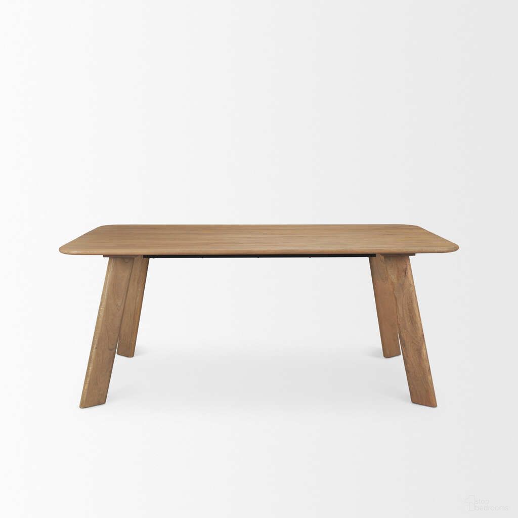 The appearance of Welborn 72 Inch Wood Rectangular Dining Table In Light Brown designed by Mercana in the modern / contemporary interior design. This light brown piece of furniture  was selected by 1StopBedrooms from Welborn Collection to add a touch of cosiness and style into your home. Sku: 71055-AB. Table Base Style: Legs. Table Top Shape: Rectangular. Size: 72" x 40". Material: Solid Wood.