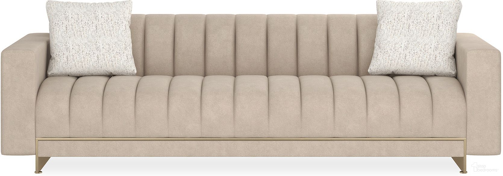 The appearance of Well Balanced 105 Inch Sofa In Beige designed by Caracole in the modern / contemporary interior design. This beige piece of furniture was selected by 1StopBedrooms from Well Balanced Collection to add a touch of cosiness and style into your home. Sku: UPH-424-212-A. Material: Metal.
