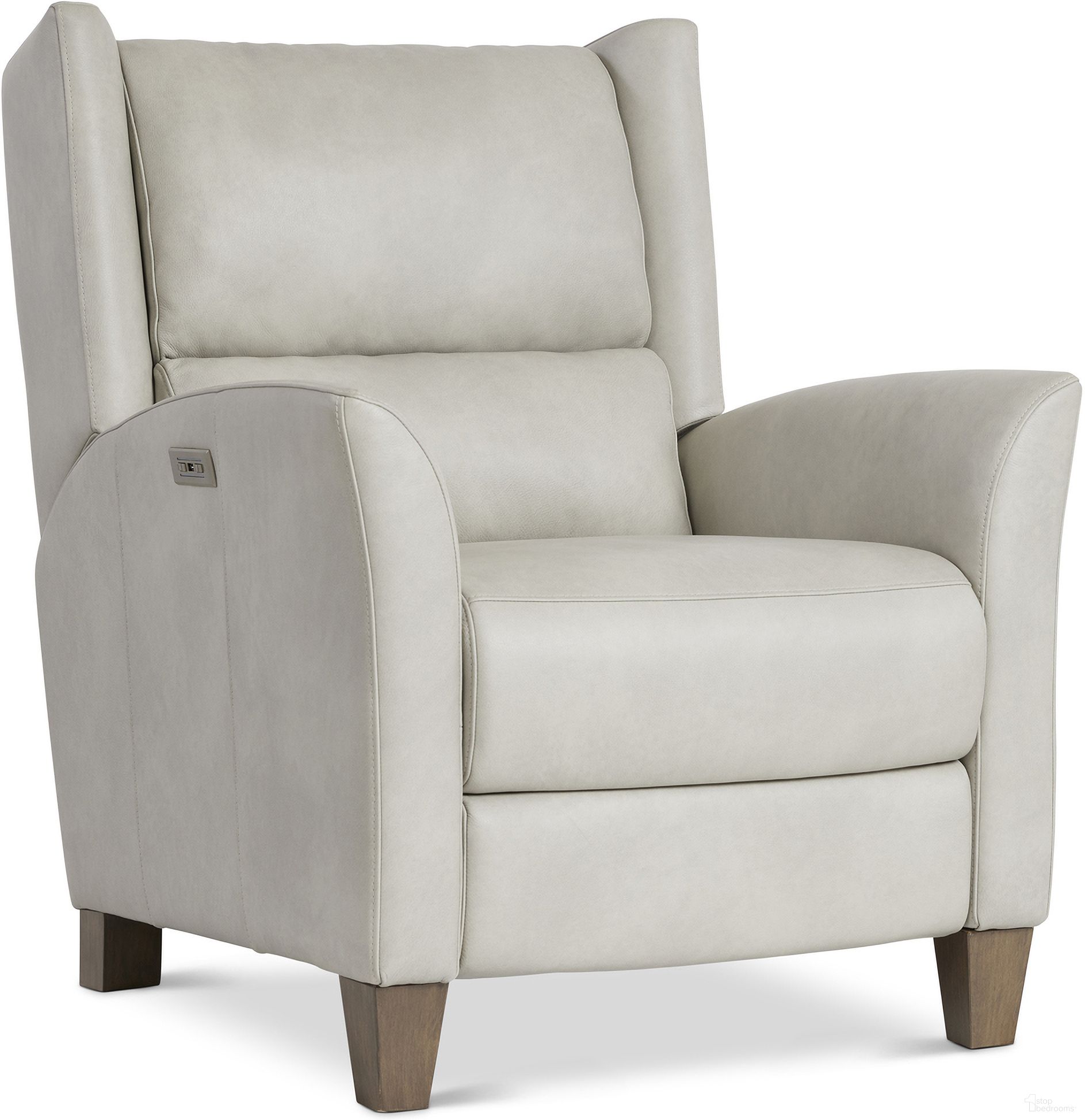 The appearance of Weller Leather Power Motion Chair designed by Bernhardt in the traditional interior design. This beige/tan leather piece of furniture was selected by 1StopBedrooms from Weller Collection to add a touch of cosiness and style into your home. Sku: 231RLO. Material: Leather. Upholstery Material: Leather.