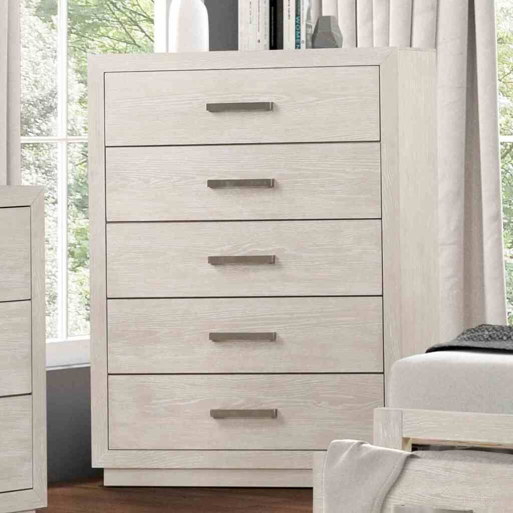 The appearance of Wellingborough Chest In Light Gray designed by Furniture of America in the transitional interior design. This light gray piece of furniture was selected by 1StopBedrooms from Wellingborough Collection to add a touch of cosiness and style into your home. Sku: FM7703AK-C. Material: Acacia.