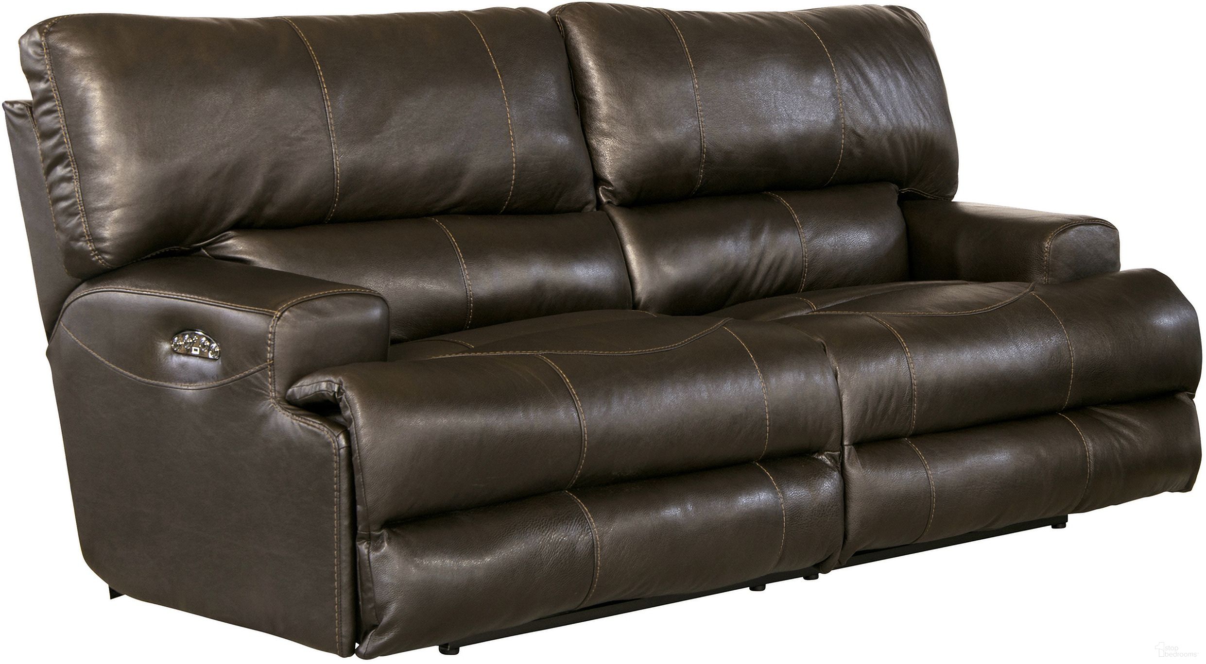 The appearance of Wembley Steel Power Lay Flat Reclining Sofa designed by Catnapper in the modern / contemporary interior design. This gray piece of furniture  was selected by 1StopBedrooms from Wembley Collection to add a touch of cosiness and style into your home. Sku: 64581128328308328. Material: Leather.