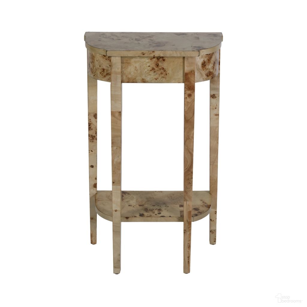 The appearance of Wendell Demilune Wood Console Table In Light Brown designed by Butler Specialty Company in the transitional interior design. This light brown piece of furniture was selected by 1StopBedrooms from Wendell Collection to add a touch of cosiness and style into your home. Sku: 3009443. Material: Rubberwood.