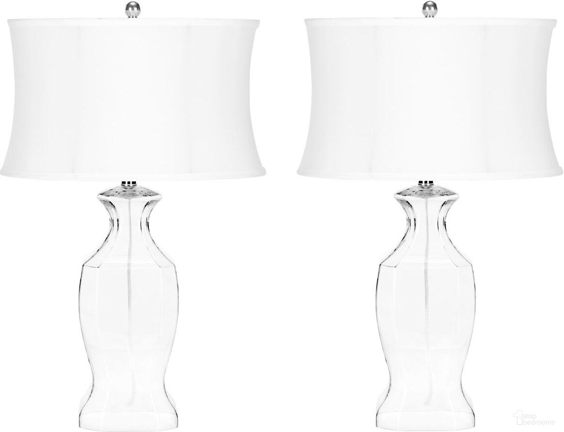 The appearance of Wendy 28 Inch Glass Table Lamp Set of 2 designed by Safavieh in the traditional interior design. This clear piece of furniture  was selected by 1StopBedrooms from Safavieh LIT Collection to add a touch of cosiness and style into your home. Sku: LIT4068A-SET2. Material: Glass.