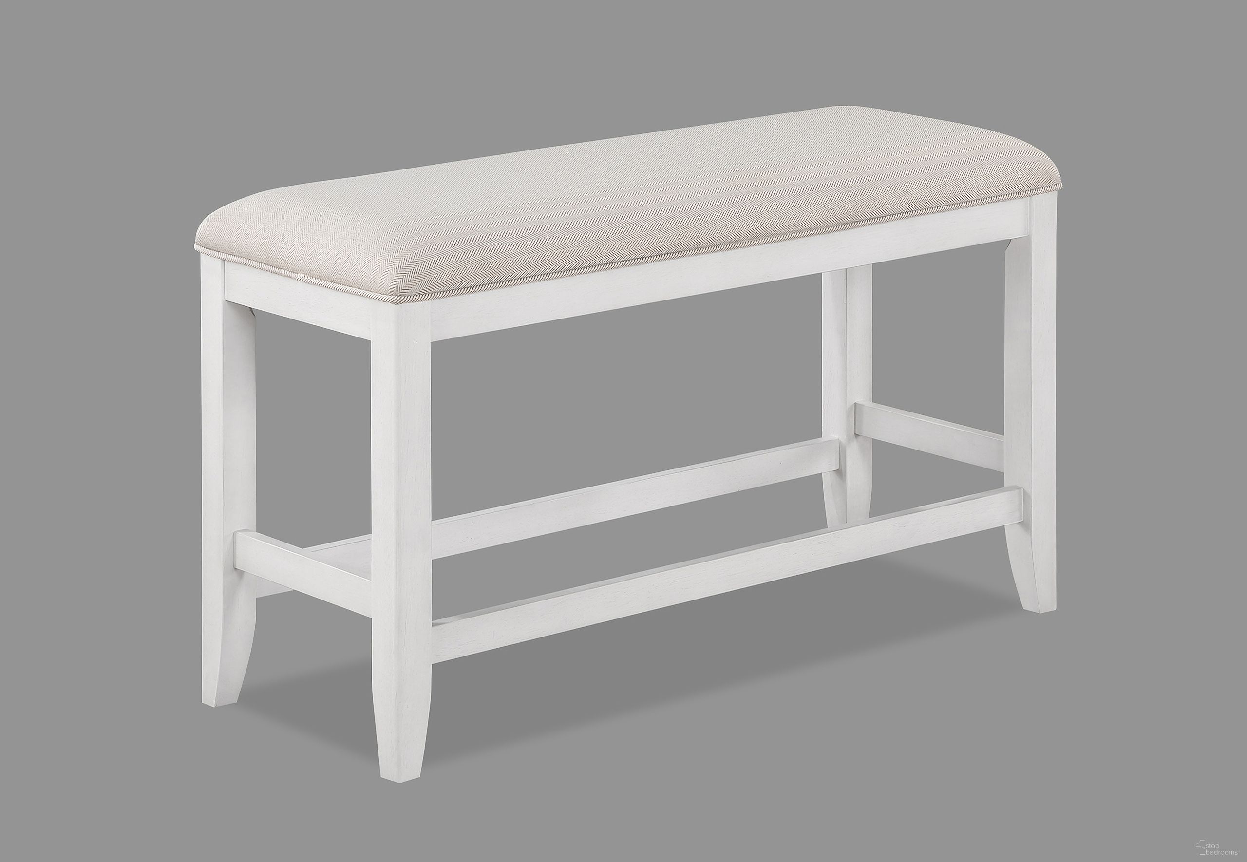 The appearance of Wendy Counter Height Bench In White designed by Crown Mark in the transitional interior design. This white piece of furniture was selected by 1StopBedrooms from Wendy Collection to add a touch of cosiness and style into your home. Sku: 2717-BENCH. Material: MDF.