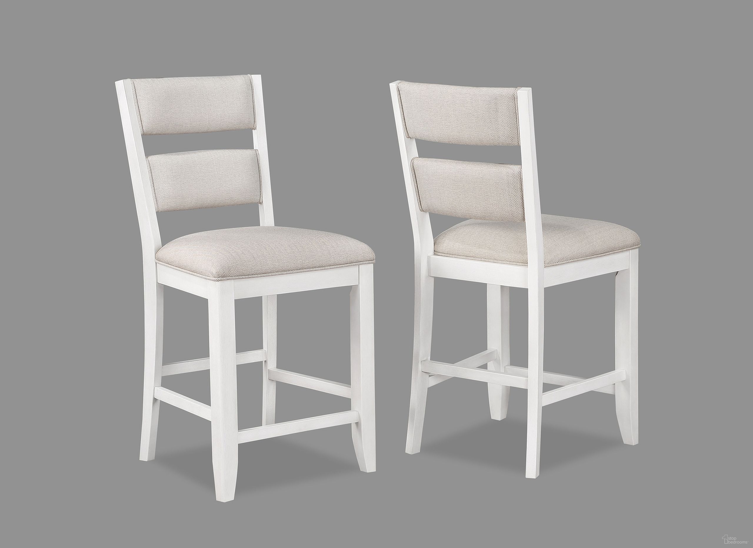 The appearance of Wendy Counter Height Chair Set of 2 In White designed by Crown Mark in the transitional interior design. This white piece of furniture  was selected by 1StopBedrooms from Wendy Collection to add a touch of cosiness and style into your home. Sku: 2717S-24. Material: MDF.