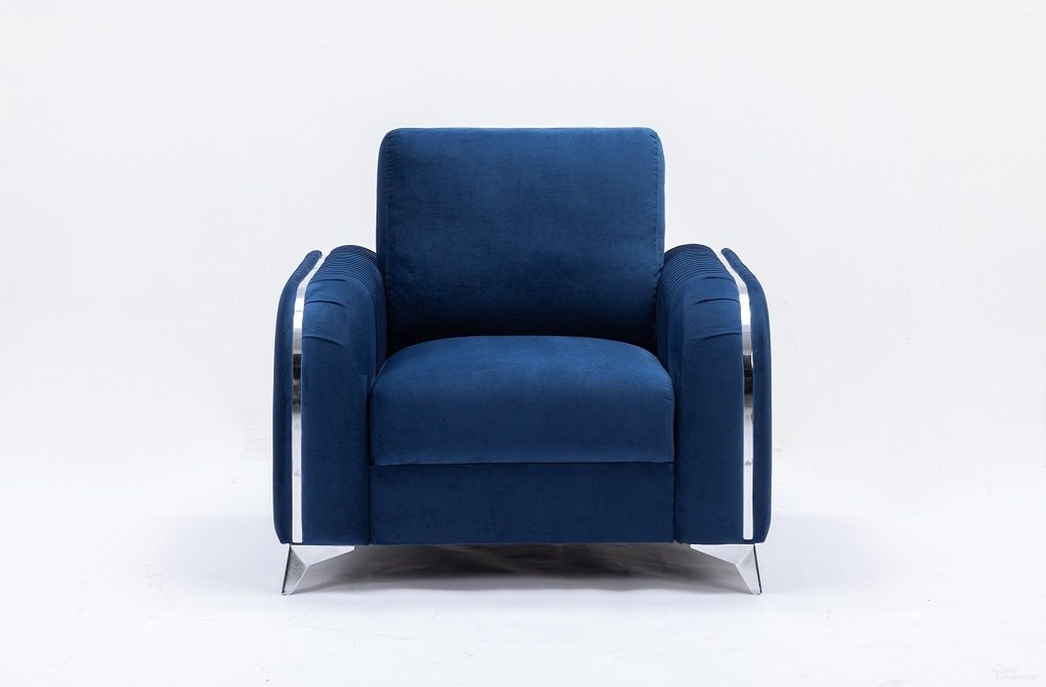 The appearance of Wenona Chair In Blue Velvet designed by ACME in the modern / contemporary interior design. This blue velvet piece of furniture was selected by 1StopBedrooms from Wenona Collection to add a touch of cosiness and style into your home. Sku: LV01776-1;LV01776-2. Material: Wood.